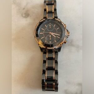Michael Kors Black and Gold Chronograph Watch